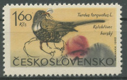 Tschechoslowakei 1965 Gebirgsvögel Drossel 1572 postfrisch