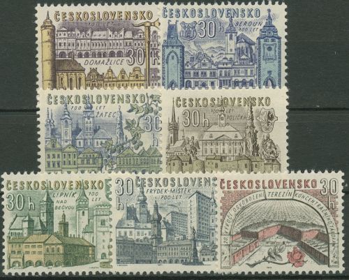 Tschechoslowakei 1965 Historische Städte Stadtansichten 1508/14 postfrisch