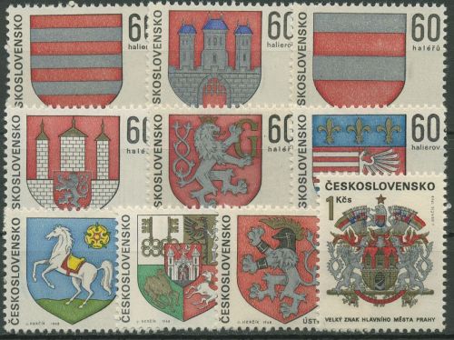 Tschechoslowakei 1968 Stadtwappen 1819/28 postfrisch