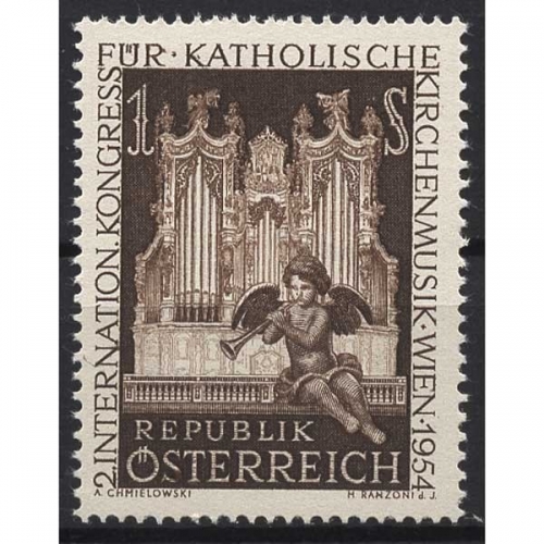 Österreich 1954 Int. Kongreß für katholische Kirchenmusik: Orgel 1008 postfrisch