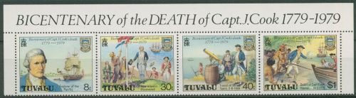 Tuvalu 1979 200. Todestag von James Cook Seefahrer 101/04 ZD postfrisch (C42496)