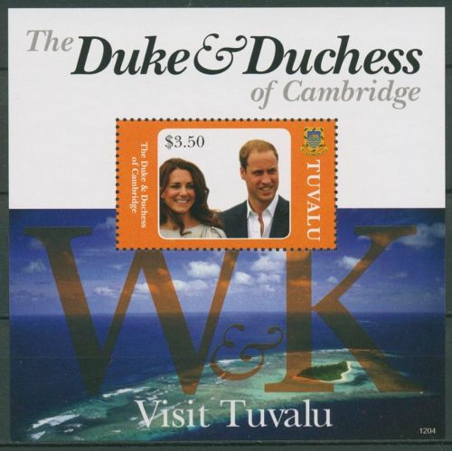Tuvalu 2012 Besuch des Herzogspaars von Cambridge Block 194 postfrisch (C42874)