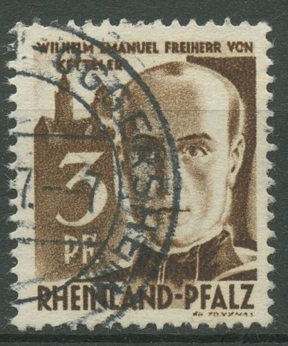 Französische Zone: Rheinland-Pfalz 1947 Ketteler Type I, 2 y v I gestempelt