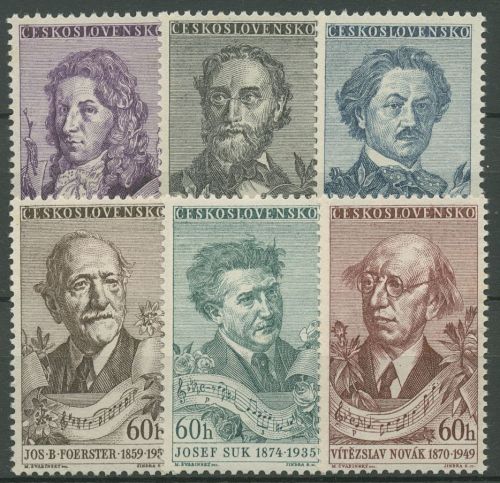 Tschechoslowakei 1957 Musikfest "Prager Frühling" Komponisten 1018/23 postfrisch