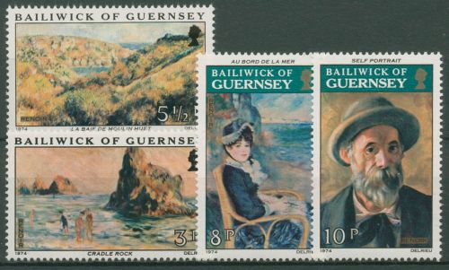 Guernsey 1974 Gemälde Pierre Auguste Renoir 110/13 postfrisch