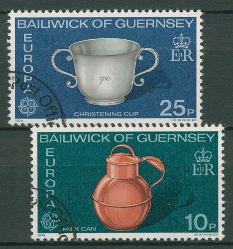 Guernsey 1976 Europa CEPT Kunsthandwerk Gefäße 133/34 gestempelt