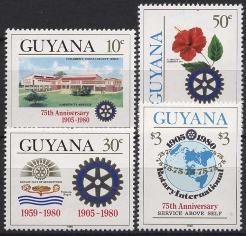Guyana 1980 75 Jahre Rotary International 592/95 postfrisch