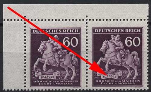 Böhmen & Mähren 113 postfrisch mit Plattenfehler IX