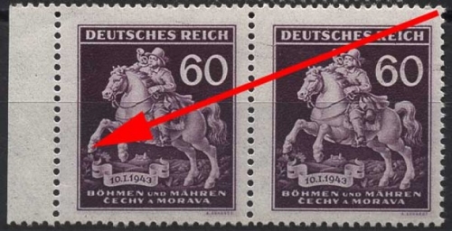 Böhmen & Mähren 113 postfrisch mit Plattenfehler XIV