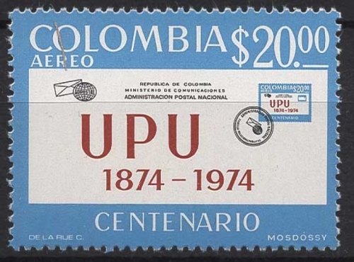 Kolumbien 1974 100 Jahre Weltpostverein (UPU) 1271 postfrisch