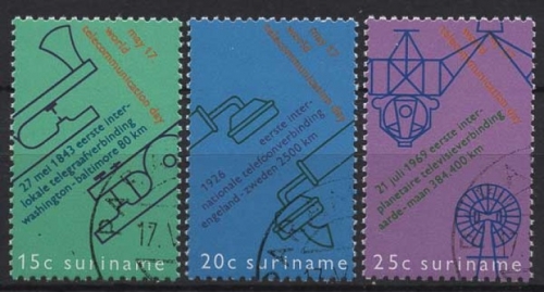 Surinam 1971 Weltfernmeldetag 601/603 gestempelt