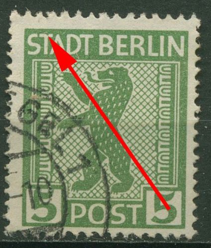 SBZ Berlin & Brandenburg 1945 Freimarke mit Plattenfehler 1 AA vx III gestempelt