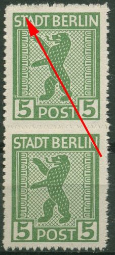 SBZ Berlin & Brandenburg 1945 Freimarke Plattenfehler 1 AB vx III postfrisch