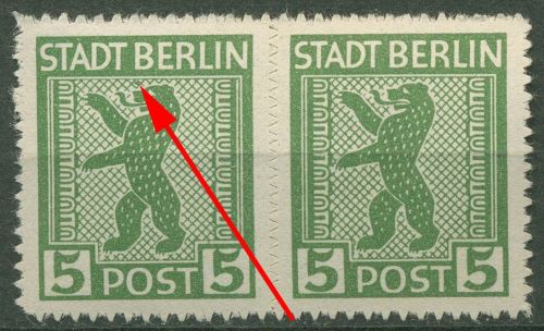 SBZ Berlin & Brandenburg 1945 Freimarke Plattenfehler 1 AB vx IV postfrisch