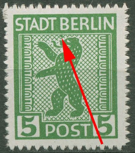 SBZ Berlin & Brandenburg 1945 Freimarke Plattenfehler 1 AB ux IV postfrisch