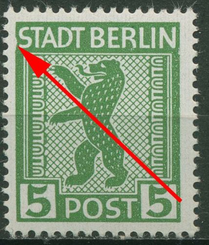 SBZ Berlin & Brandenburg 1945 Freimarke mit Plattenfehler 1 AA uy VI postfrisch