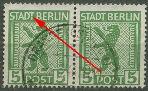 SBZ Berlin & Brandenburg 1945 Freimarke m. Plattenfehler 1 AA ux XXII postfrisch