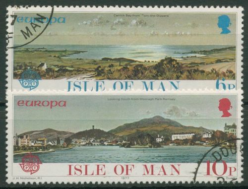 Isle of Man 1977 Europa CEPT Landschaften 95/96 gestempelt
