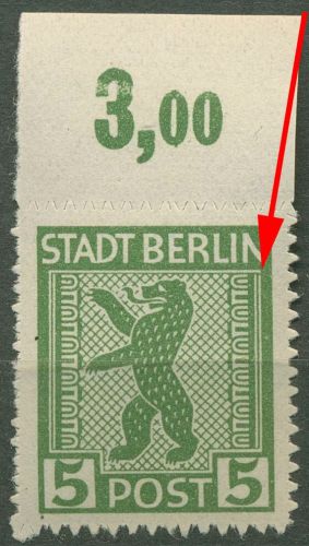 SBZ Berlin & Brandenburg 1945 Freimarke mit Plattenfehler 1 AB vx f 6 postfrisch