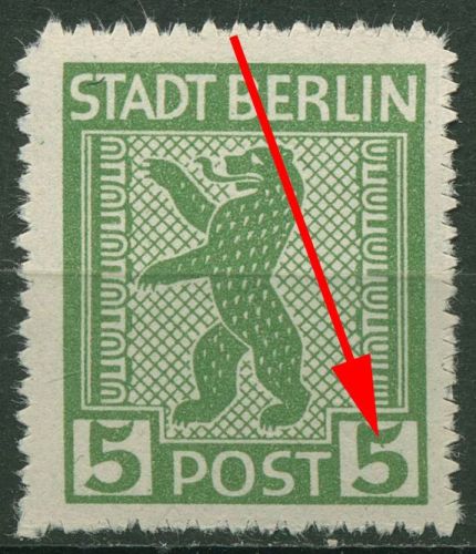 SBZ Berlin & Brandenburg 1945 Freimarke Plattenfehler 1 AB vx f 13 A postfrisch