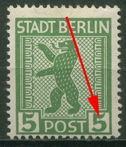 SBZ Berlin & Brandenburg 1945 Freimarke Plattenfehler 1 AA vx f 13 A mit Falz