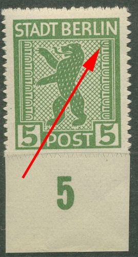 SBZ Berlin & Brandenburg 1945 Freimarke m. Plattenfehler 1 AB vx f 95 postfrisch