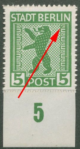 SBZ Berlin & Brandenburg 1945 Freimarke m. Plattenfehler 1 AB ux f 95 postfrisch