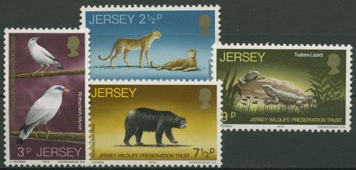 Jersey 1972 Naturschutz Wildtiere 65/68 postfrisch