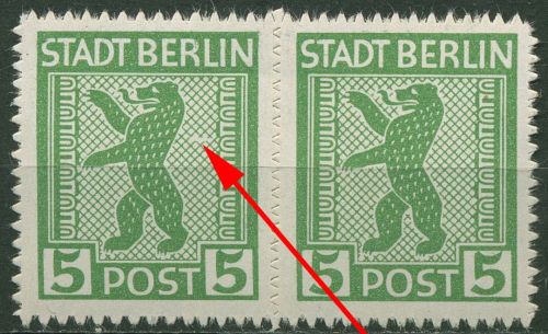 SBZ Berlin & Brandenburg 1945 Freimarke m. Plattenfehler 1 AB ux f 57 postfrisch