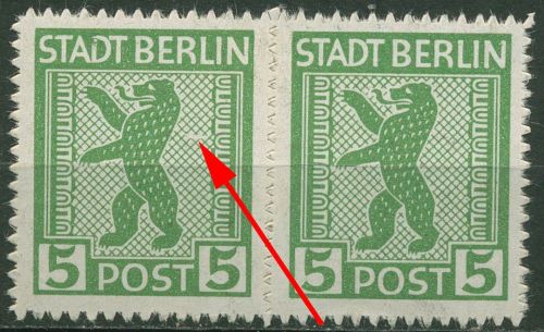SBZ Berlin & Brandenburg 1945 Freimarke m. Plattenfehler 1 AB uy f 57 postfrisch