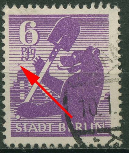 SBZ Berlin & Brandenburg 1945 Freim. mit Plattenfehler 2 Aa wbz f 1 gestempelt