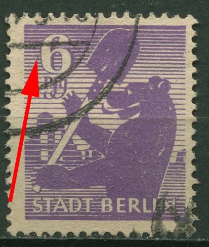 SBZ Berlin & Brandenburg 1945 Freim. m. Plattenfehler 2 Aa waz f 12 A gestempelt