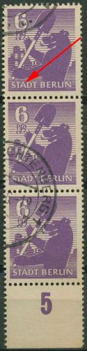 SBZ Berlin & Brandenburg 1945 Freim. m. Plattenfehler 2 Aa wbz f 75 gestempelt