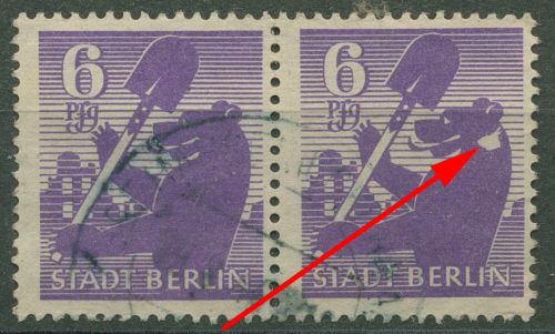 SBZ Berlin & Brandenburg 1945 Freim. m. Plattenfehler 2 Aa wbz PF ? gestempelt