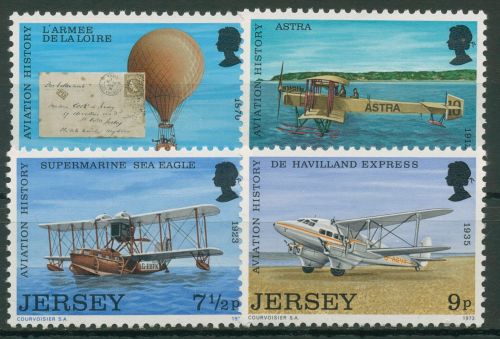 Jersey 1973 Luftfahrt Ballon Flugzeug Flugboot 81/84 postfrisch