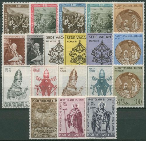 Vatikan 1963 Jahrgang komplett (423/441), postfrisch (SG99197)