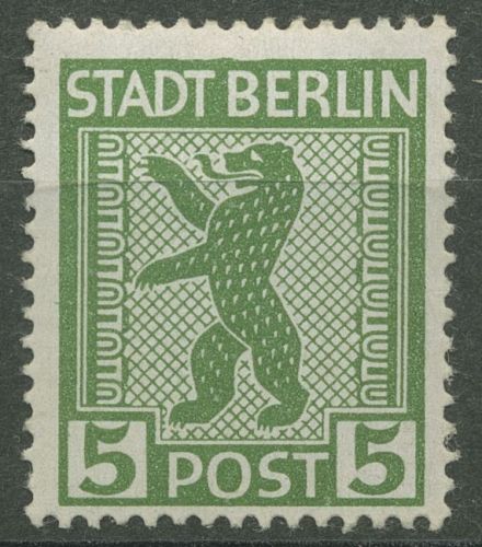 SBZ Berlin & Brandenburg 1945 Berliner Bär 1 AA uy postfrisch