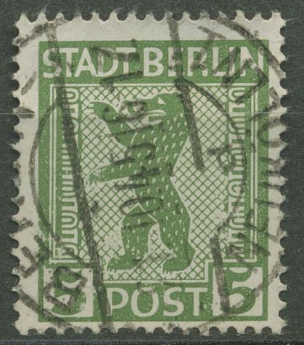 SBZ Berlin & Brandenburg 1945 Berliner Bär 1 AA uy gestempelt