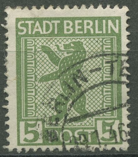 SBZ Berlin & Brandenburg 1945 Berliner Bär 1 AA vx gestempelt
