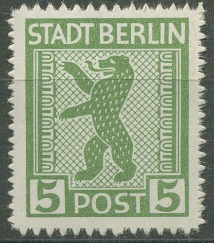 SBZ Berlin & Brandenburg 1945 Berliner Bär 1 AB ux postfrisch