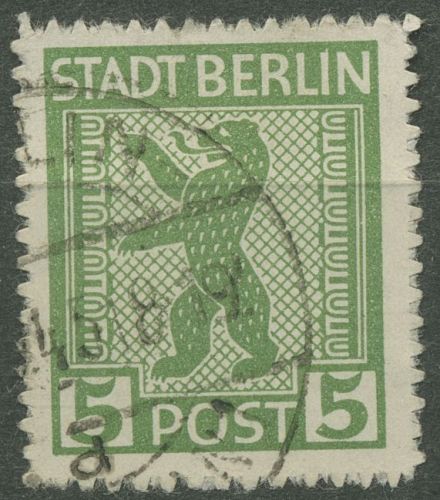 SBZ Berlin & Brandenburg 1945 Berliner Bär 1 AB ux gestempelt