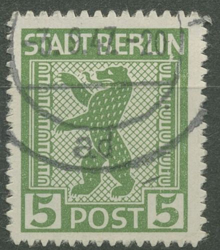 SBZ Berlin & Brandenburg 1945 Berliner Bär 1 AB uy gestempelt