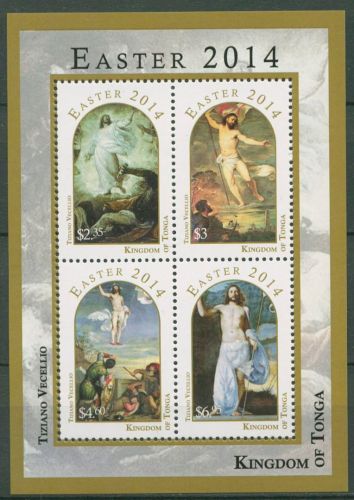 Tonga 2014 Ostern Gemälde von Tizian Block 77 postfrisch (C42887)