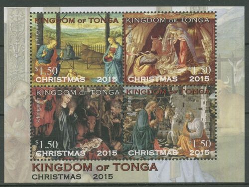 Tonga 2015 Weinachten Gemälde Block 99 postfrisch (C42888)