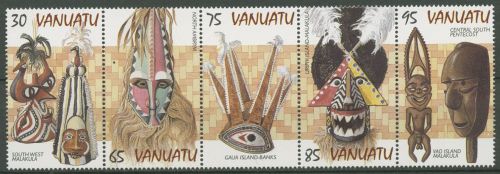 Vanuatu 1998 Traditionelle Tanzmasken 1060/64 ZD postfrisch (C42901)