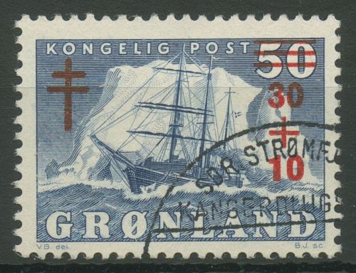 Grönland 1958 Kampf gegen Tuberkulose Arktisschiff 40 gestempelt