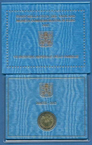 Vatikan 2 Euro 2012 Weltfamilientreffen Mailand, im original Folder, st (m1433)