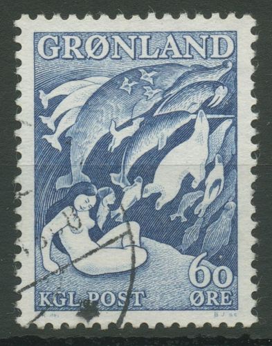 Grönland 1957 Sage "Die Mutter des Meeres" 39 b gestempelt