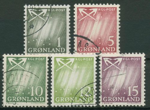 Grönland 1963 Nordlicht Sternbild 47/51 gestempelt