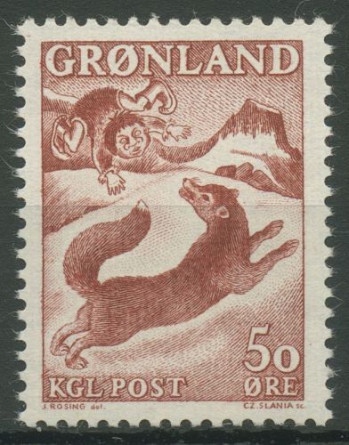 Grönland 1966 Sage "Vom Jungen und dem Fuchs" 66 postfrisch